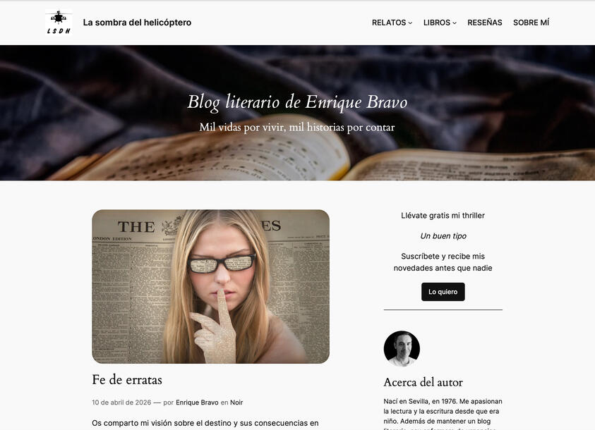 La sombra del helicóptero Blog de relatos de Enrique Bravo
